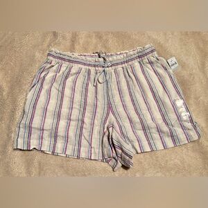 NWT GAP Striped High Waist Women’s Shorts - Cream, Pink & Blue - large